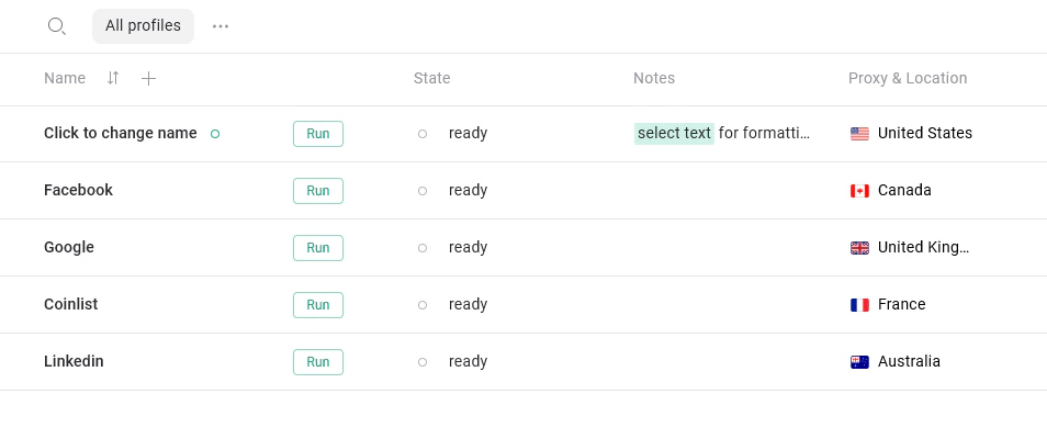 Default Profile Fields