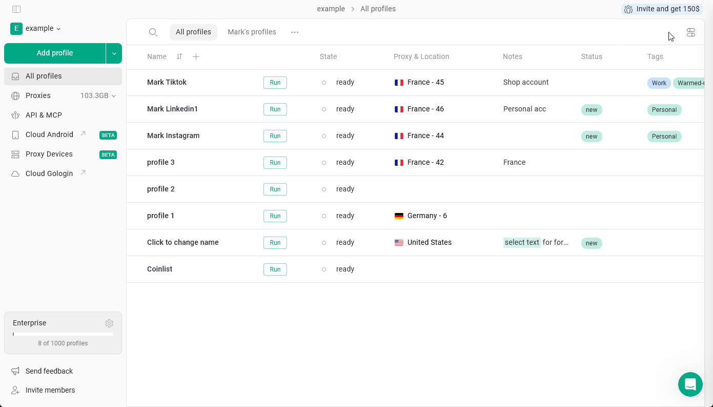 Profile Fields Settings