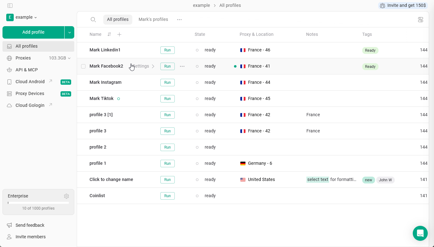 Bulk Delete Profiles