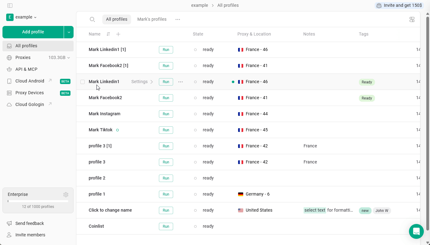 Bulk Transfer Profiles