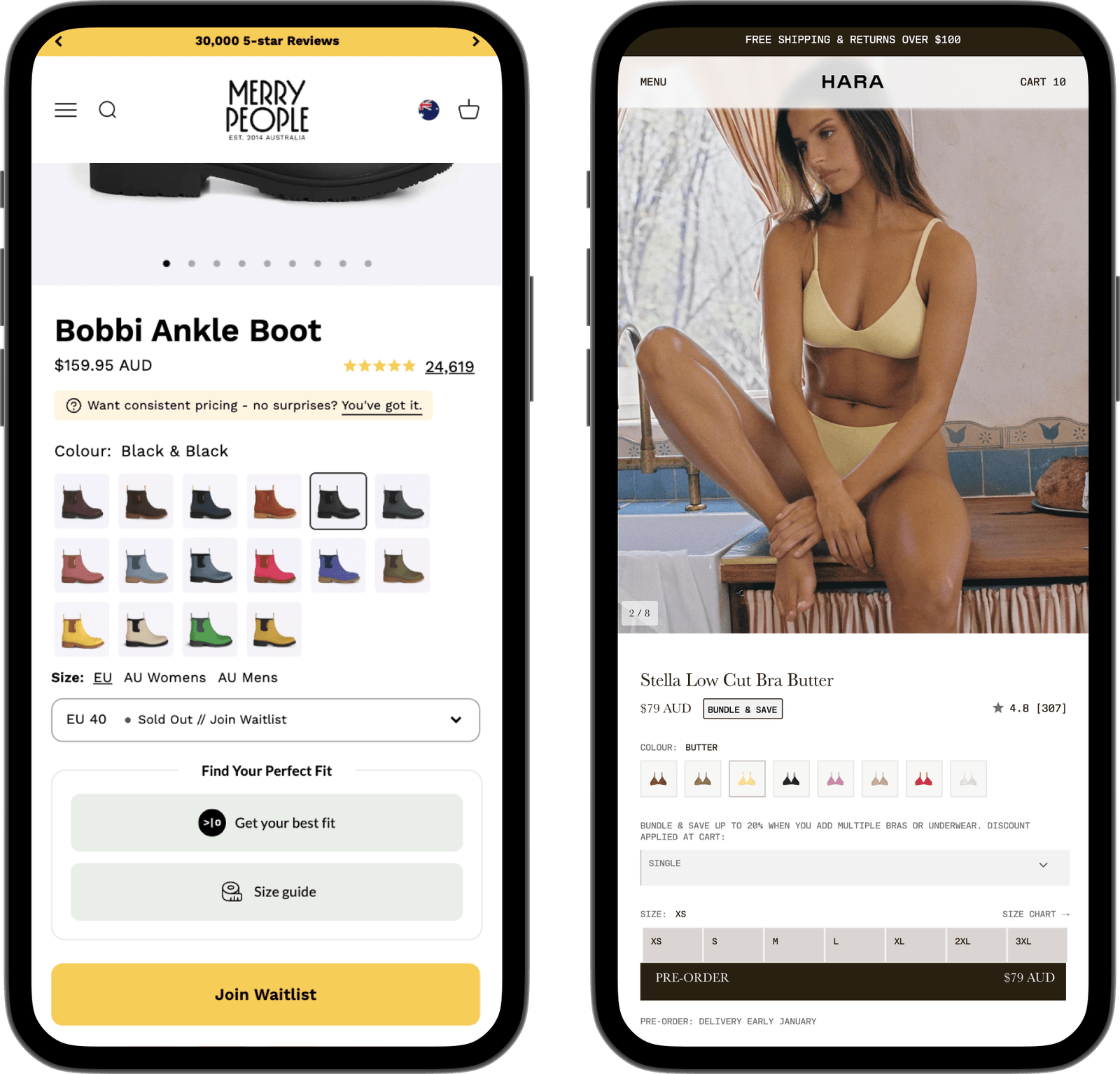 Bloom pre-order and Notify Me on a product page
