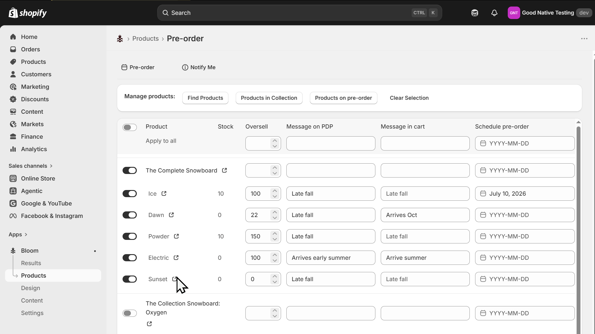 Bloom Product Manager
