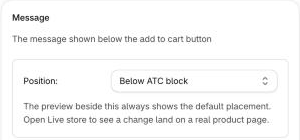 Position setting in the Message group on the Design tab