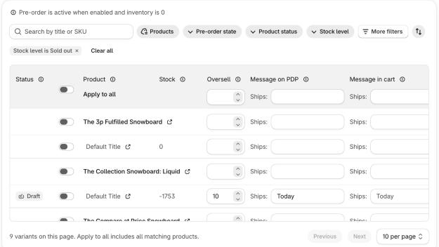 Products Selector