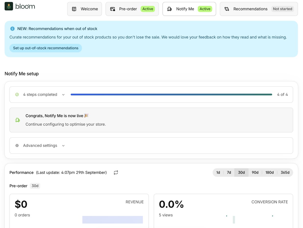 Bloom home page setup guide