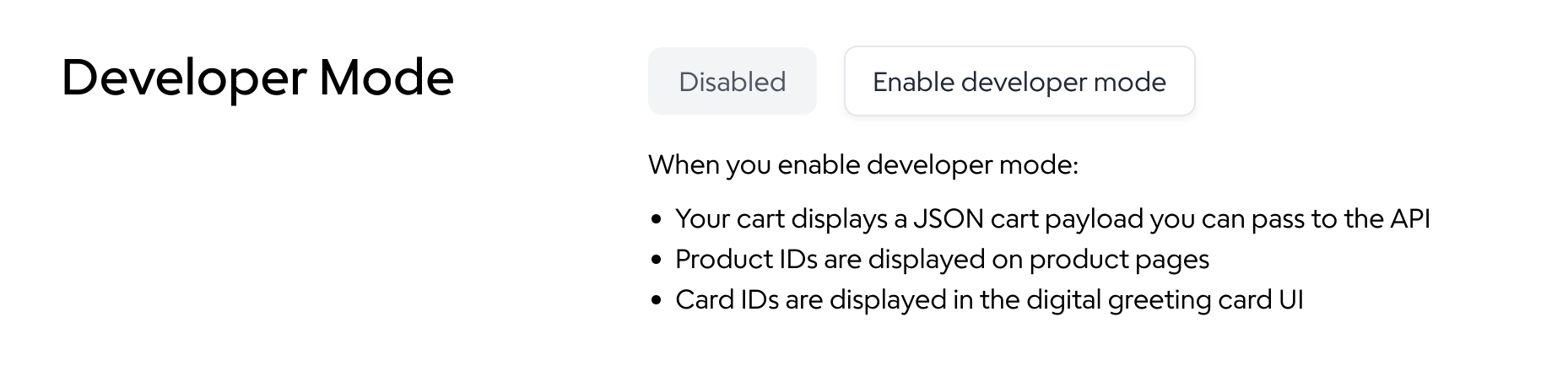 Enable developer mode button