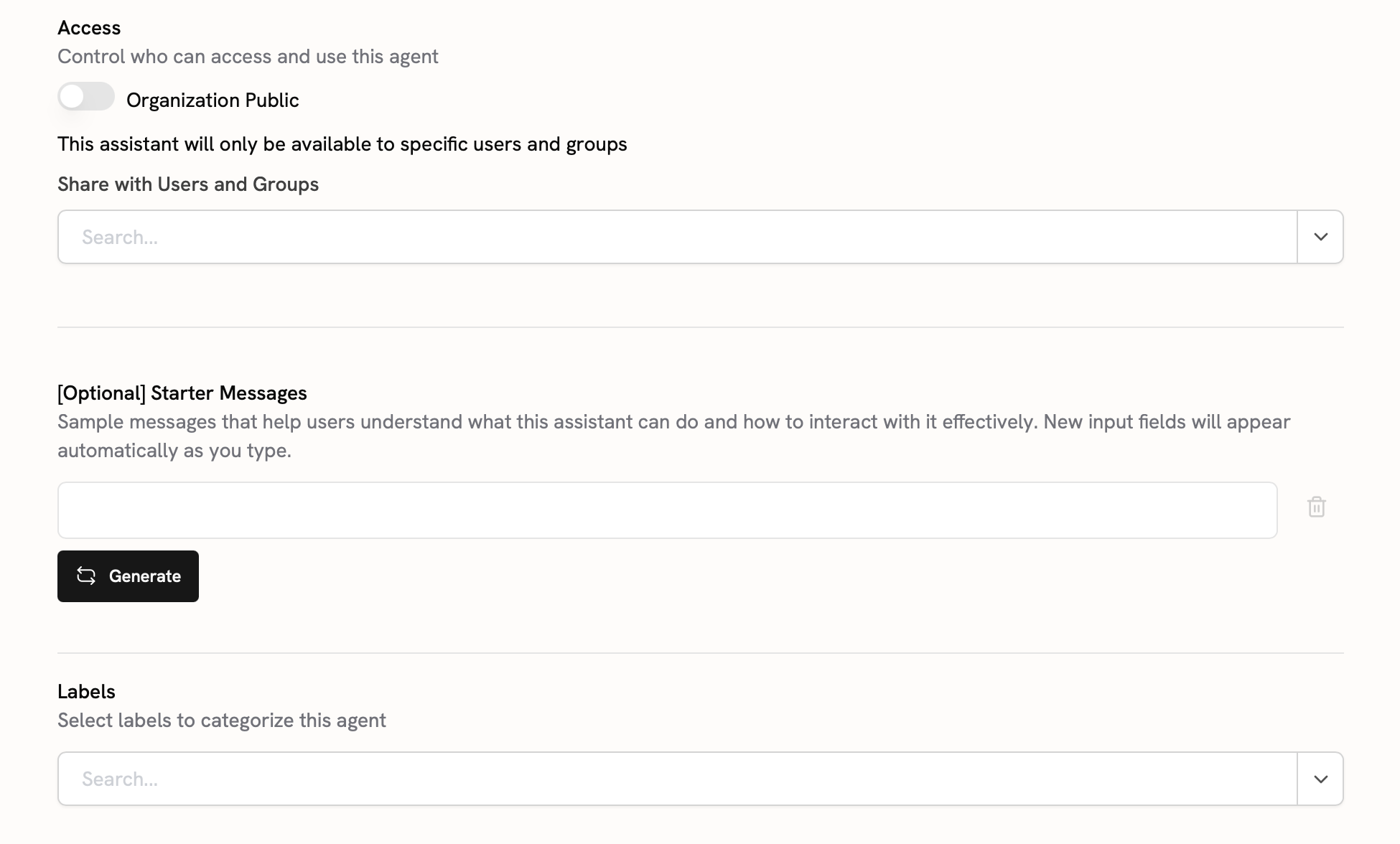 Gorbit Agent Configuration page