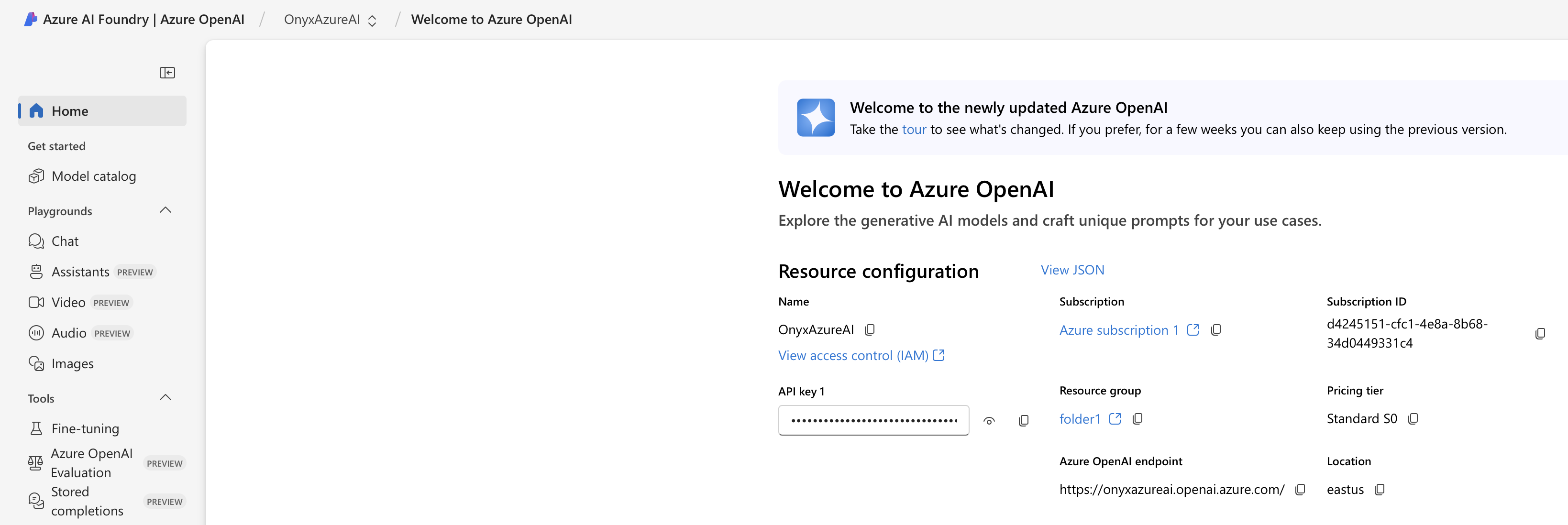 Azure OpenAI Service Landing Page