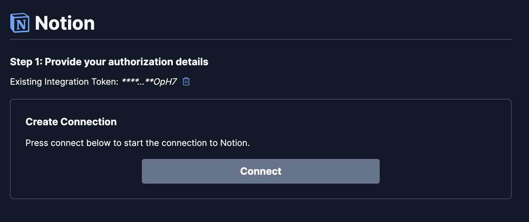 Gorbit Notion connector indexing options and selection screen