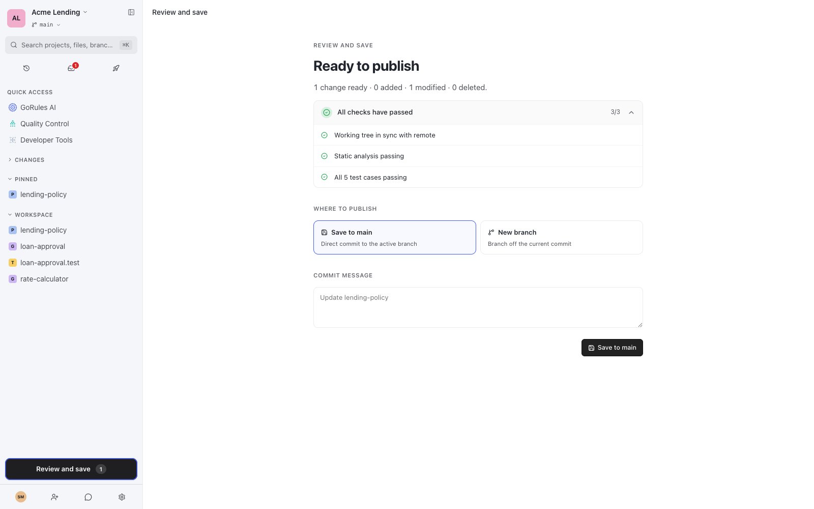 Review page showing the Ready to publish heading, the pre-flight checks card, and the Where to publish options