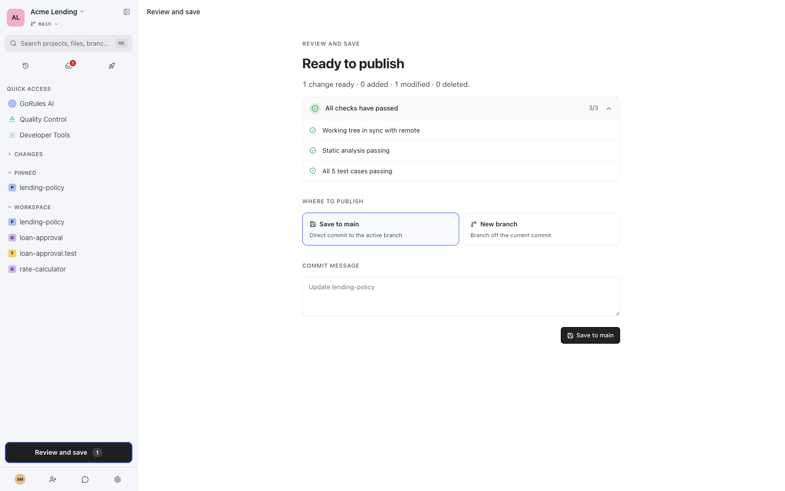 Review page showing the Ready to publish heading, the pre-flight checks card, and the Where to publish options