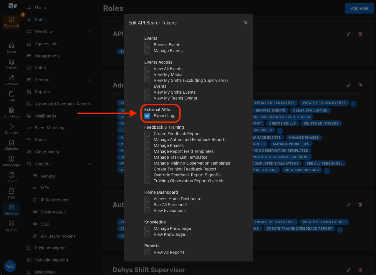 Bearer Token Permissions
