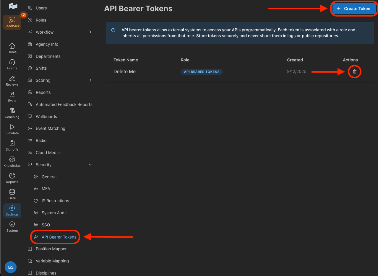 Bearer Token Permissions