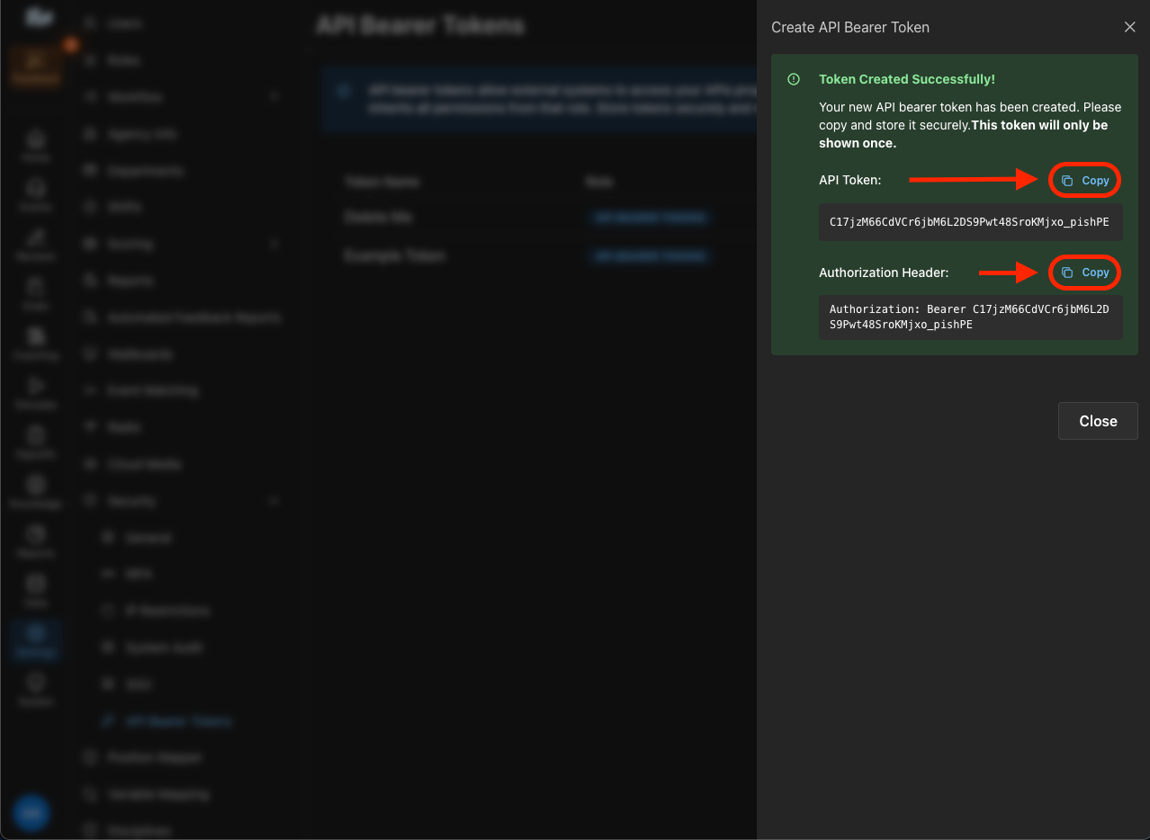 Bearer Token Permissions