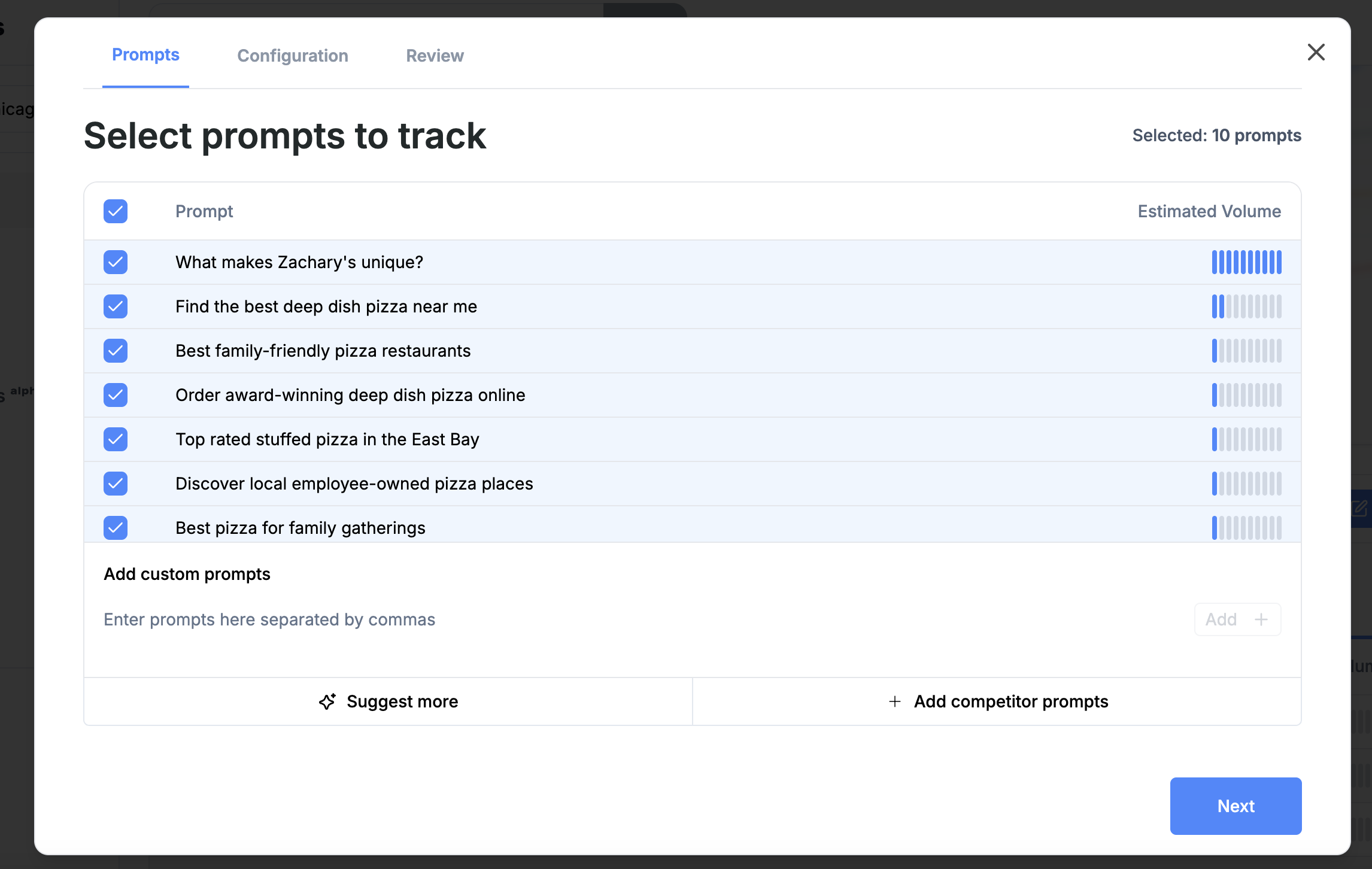 Select Prompts Pn
