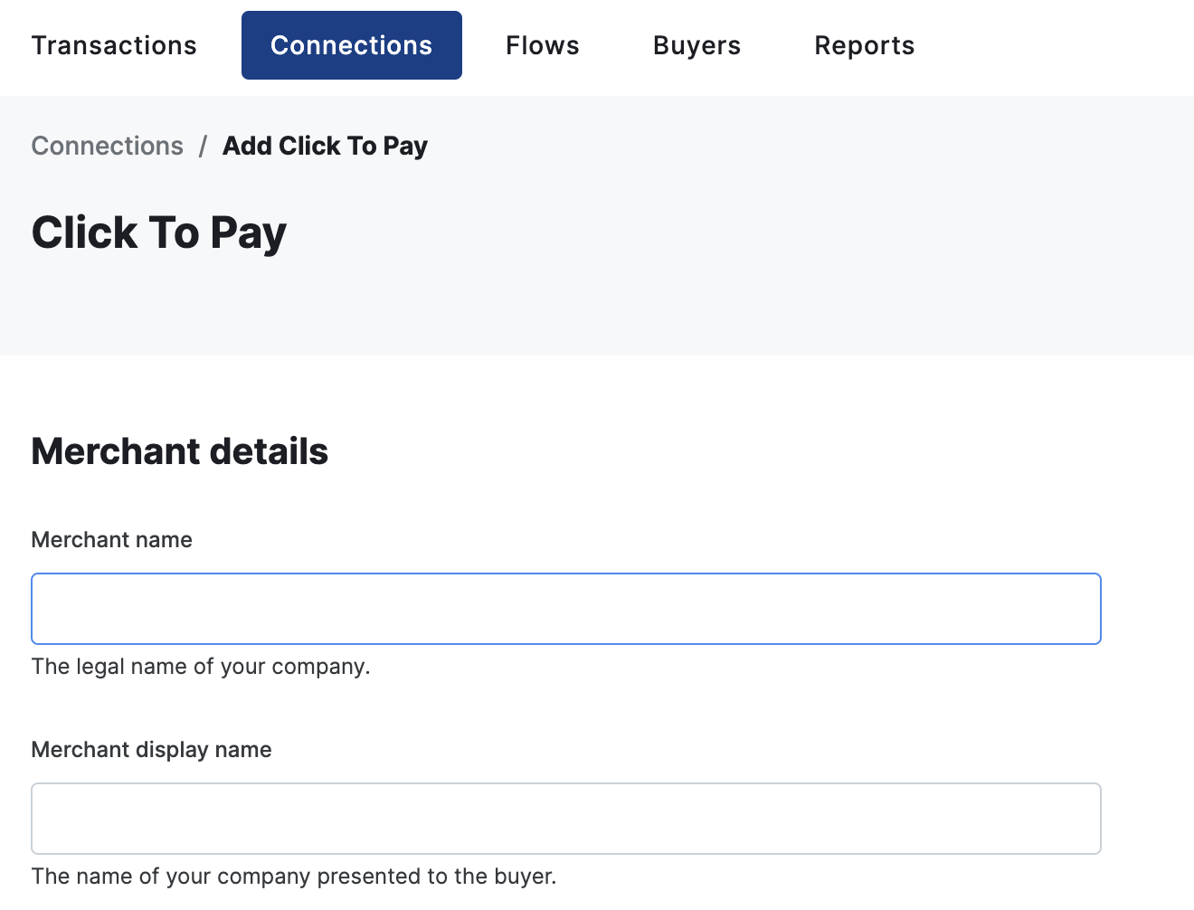 Click to Pay Setup