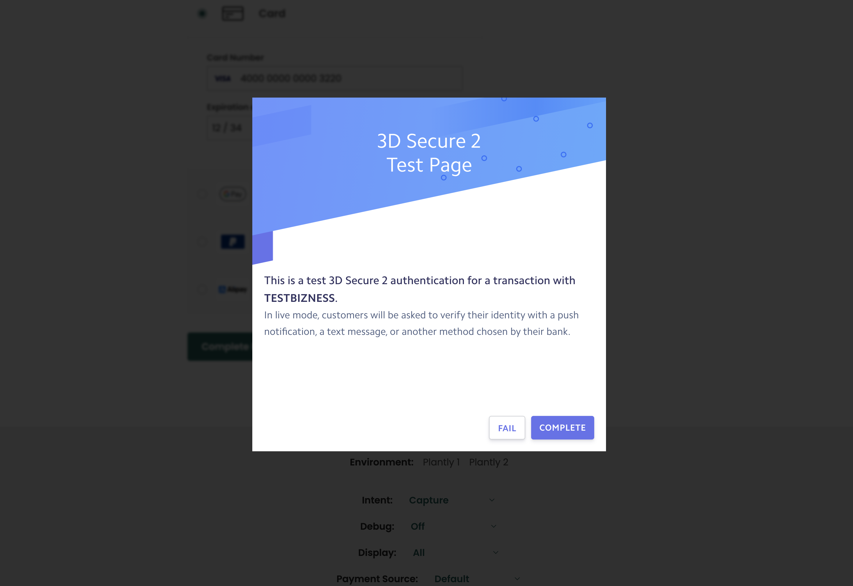 3-D Secure prompt