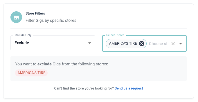 Store Exclude Setting