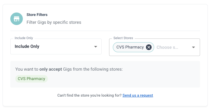 Store Include Setting
