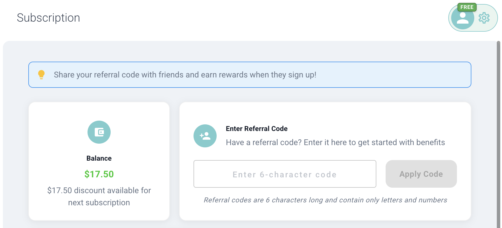 Referrals page