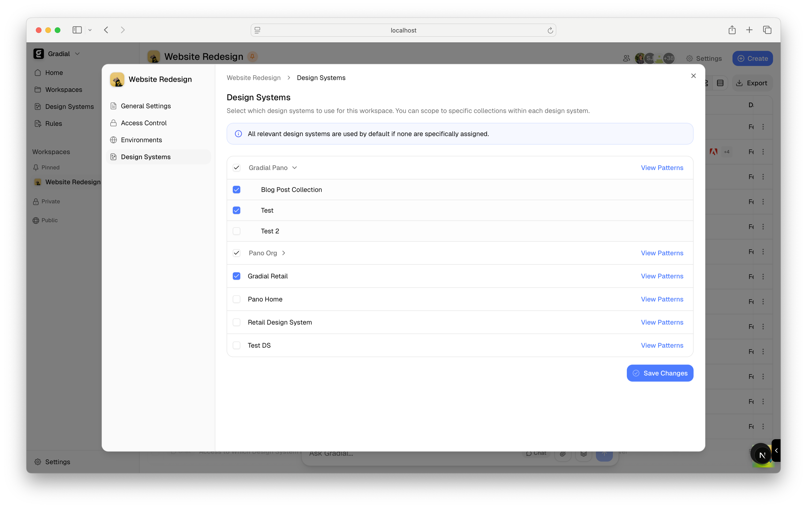 Manage Design Systems & Collections Per Workspace