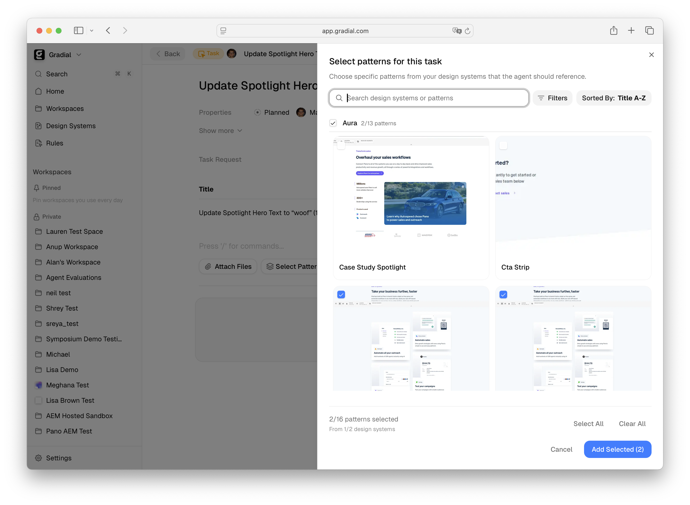 Pattern Inheritance for Child Tasks
