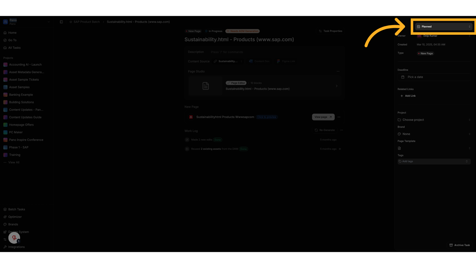 Task Status Pn