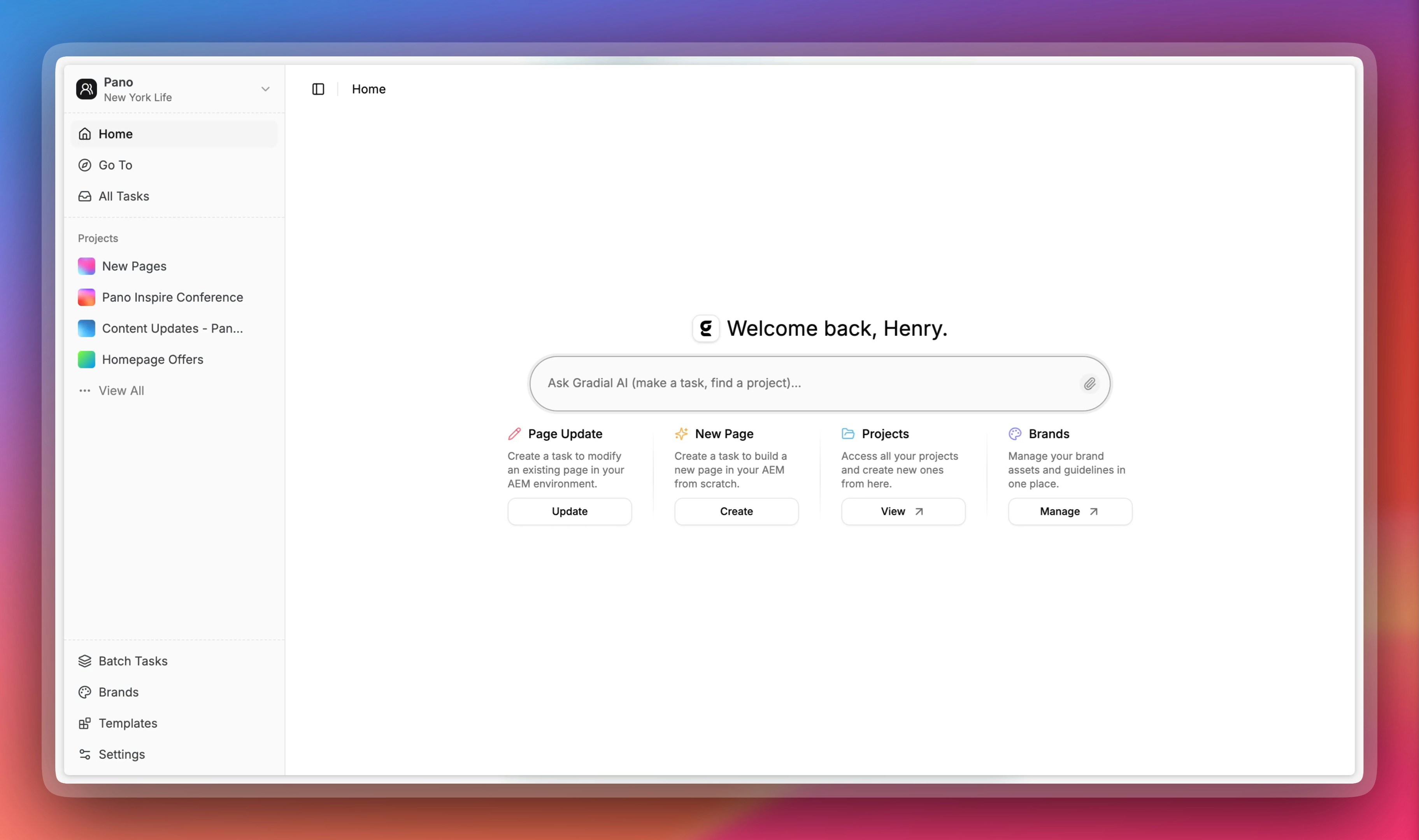 Gradial AI Assistant Interface