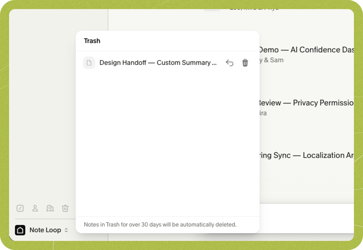 How To Delete Note In Incopy Deleting and restoring notes - Granola Docs & Help Center