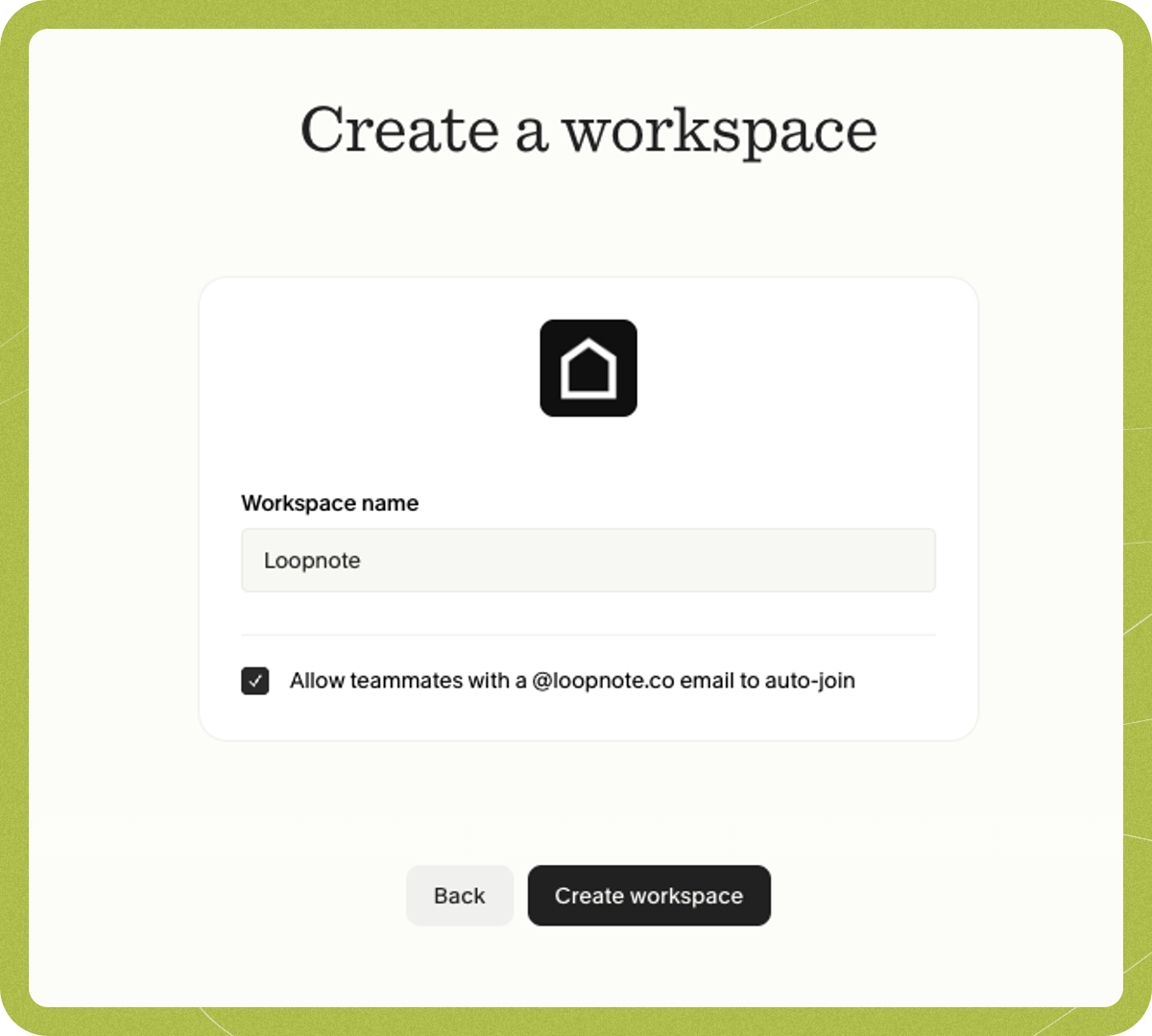 Create workspace