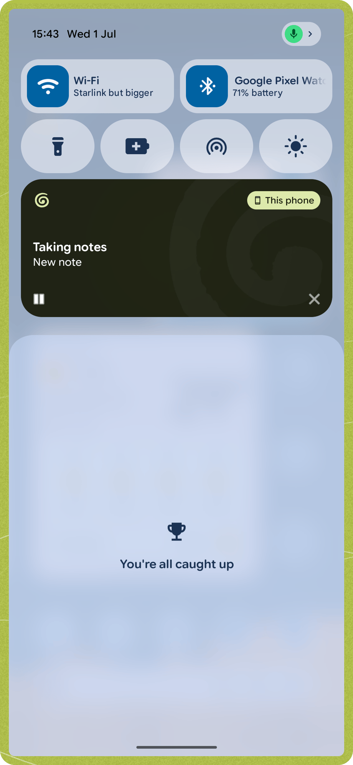Ongoing Taking notes notification on Android