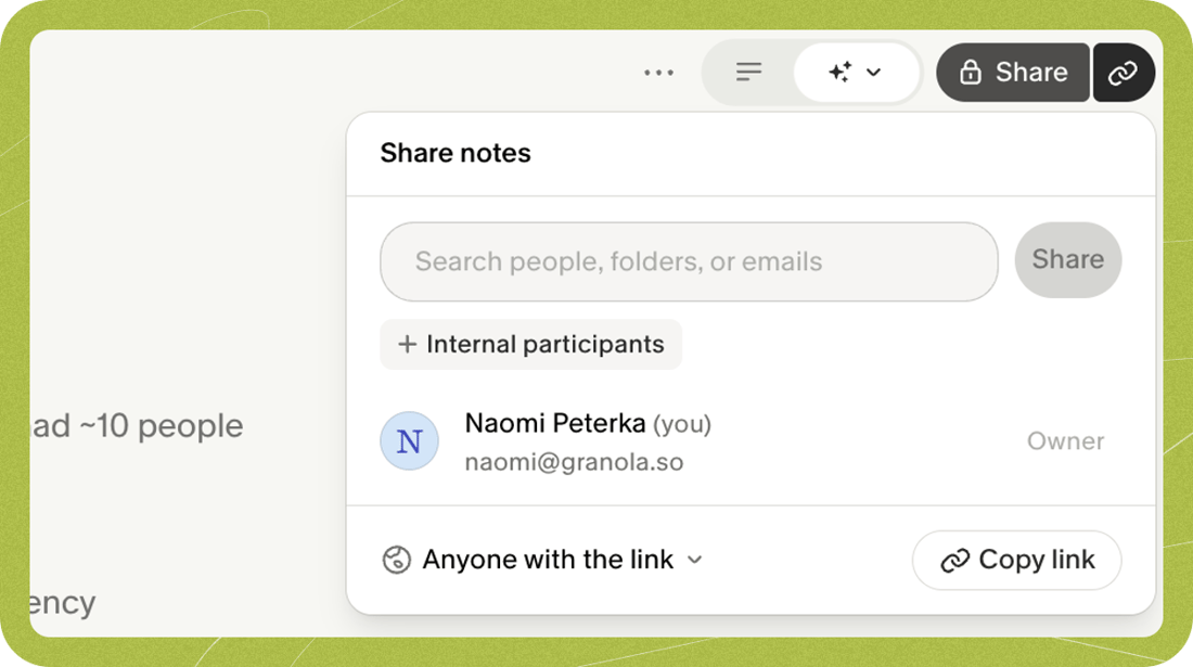 Shared Note Format Sharing notes - Granola Docs & Help Center