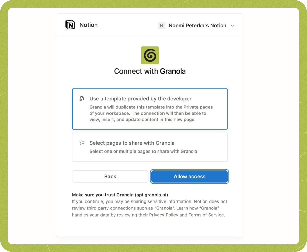 Notion - Granola Docs & Help Center
