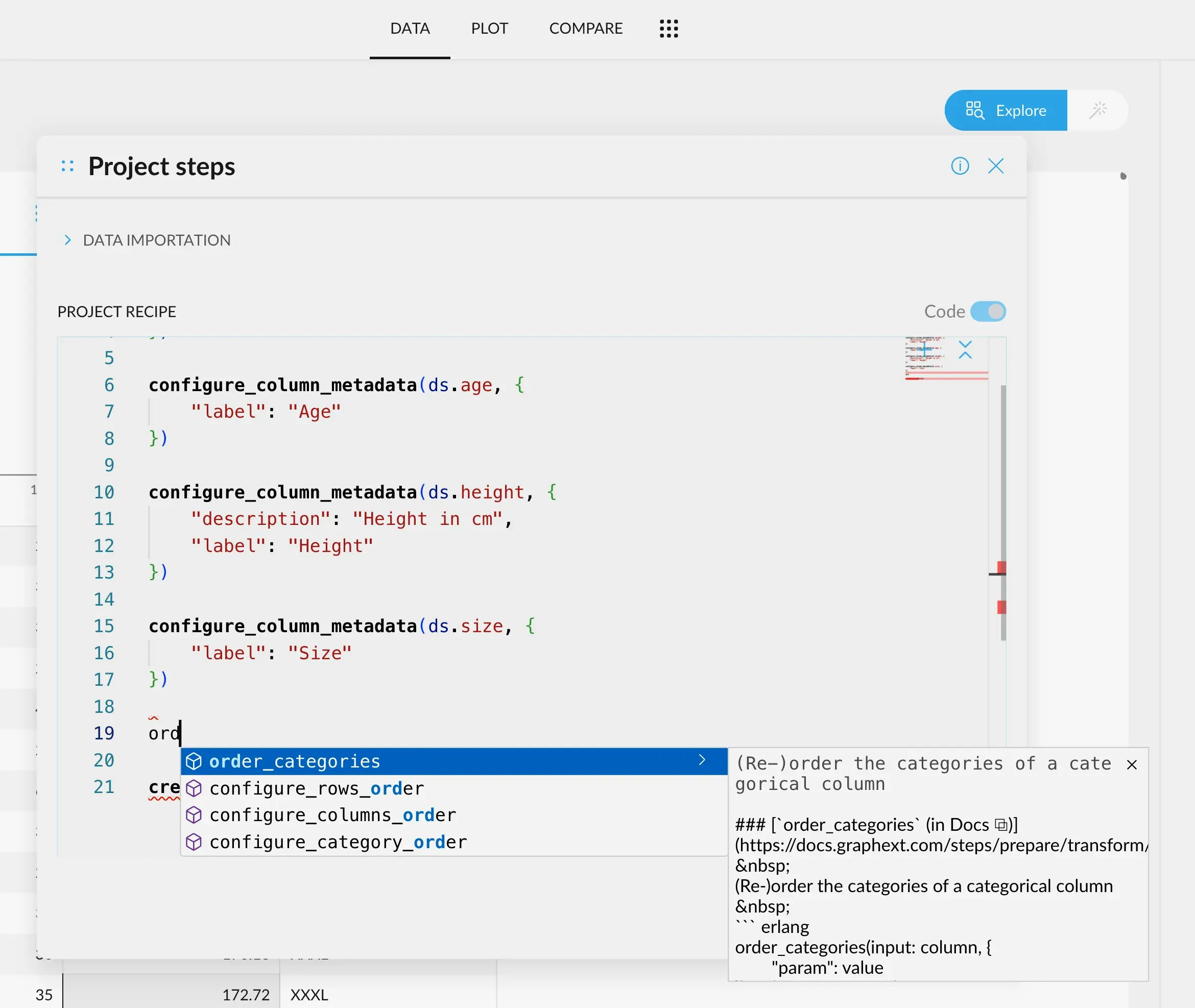 Order Categories
suggestion