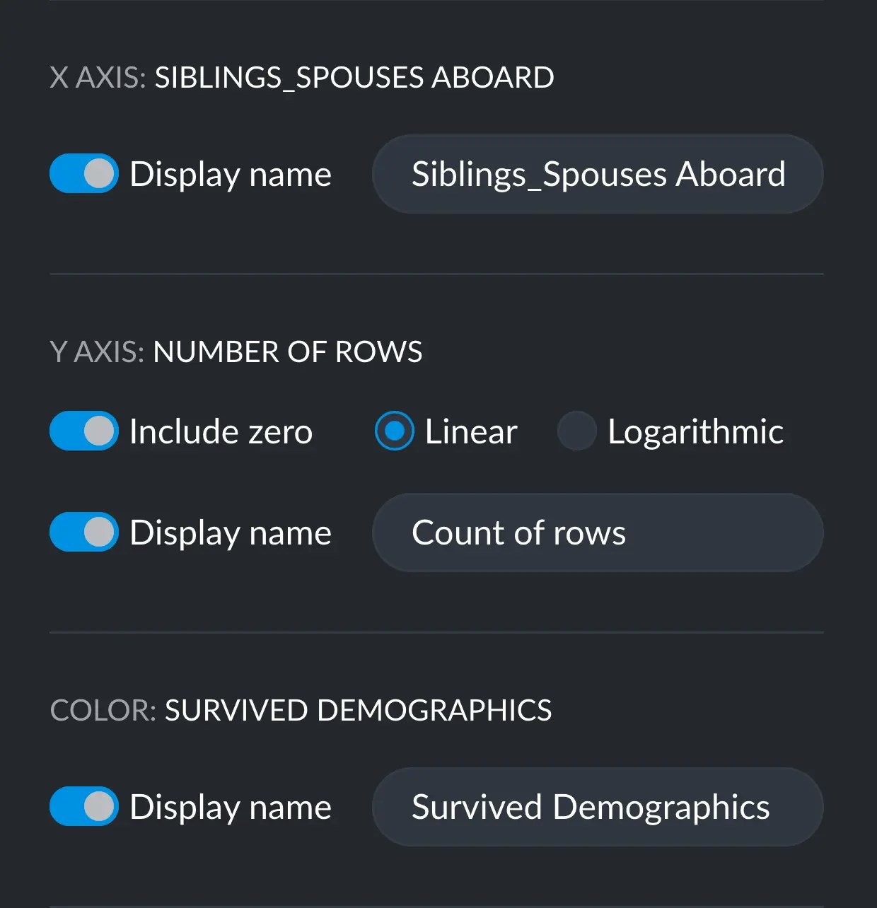 Axes Customization
Options