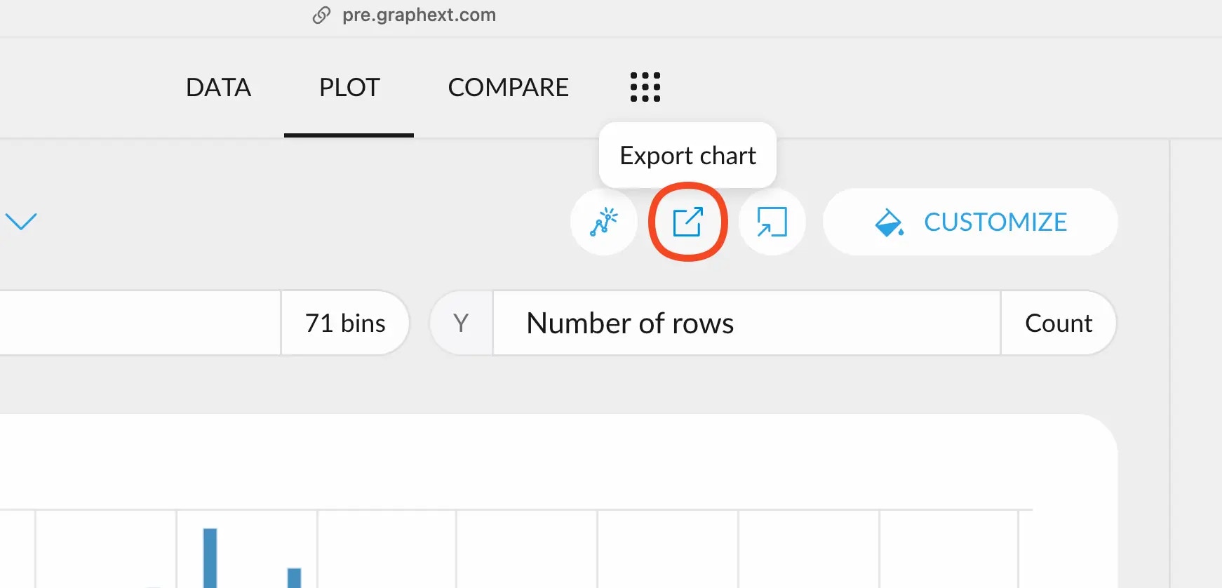 Export chart button