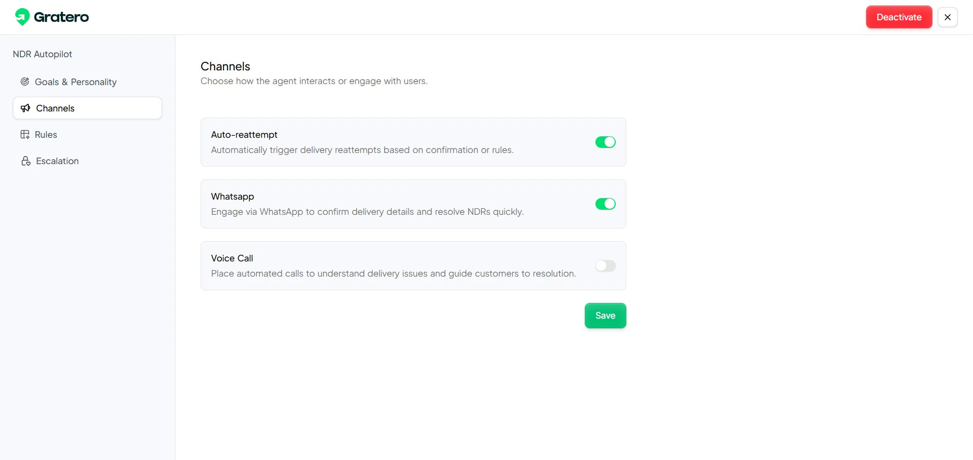 AI Agent channel selection.