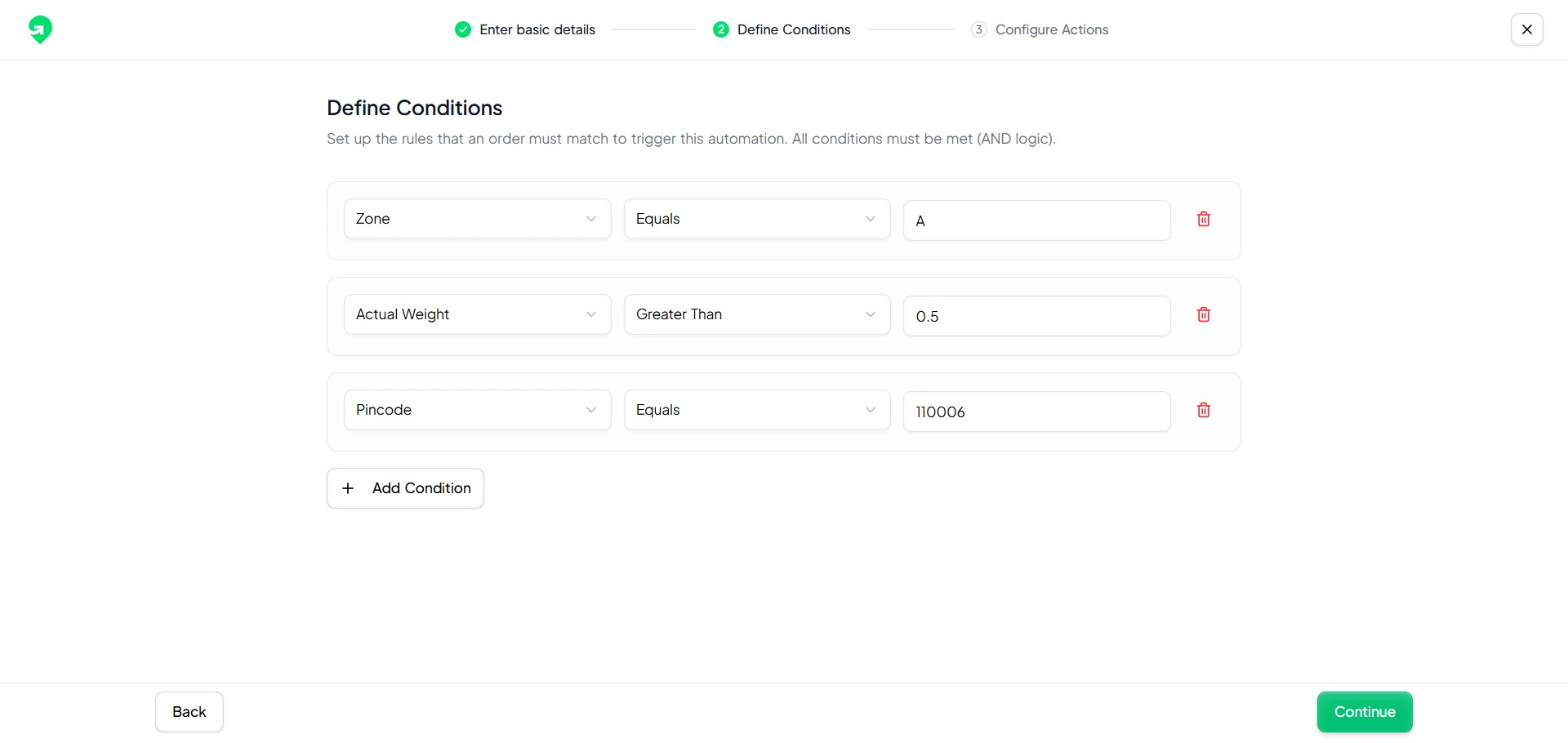 Automation conditions builder.