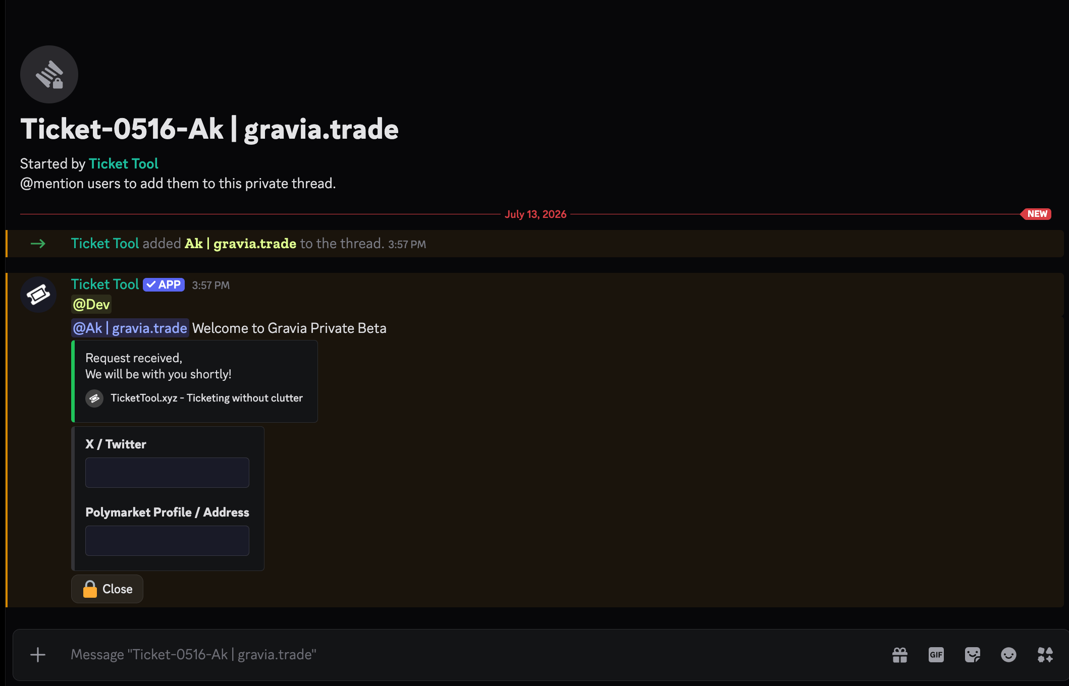Discord Ticket View
