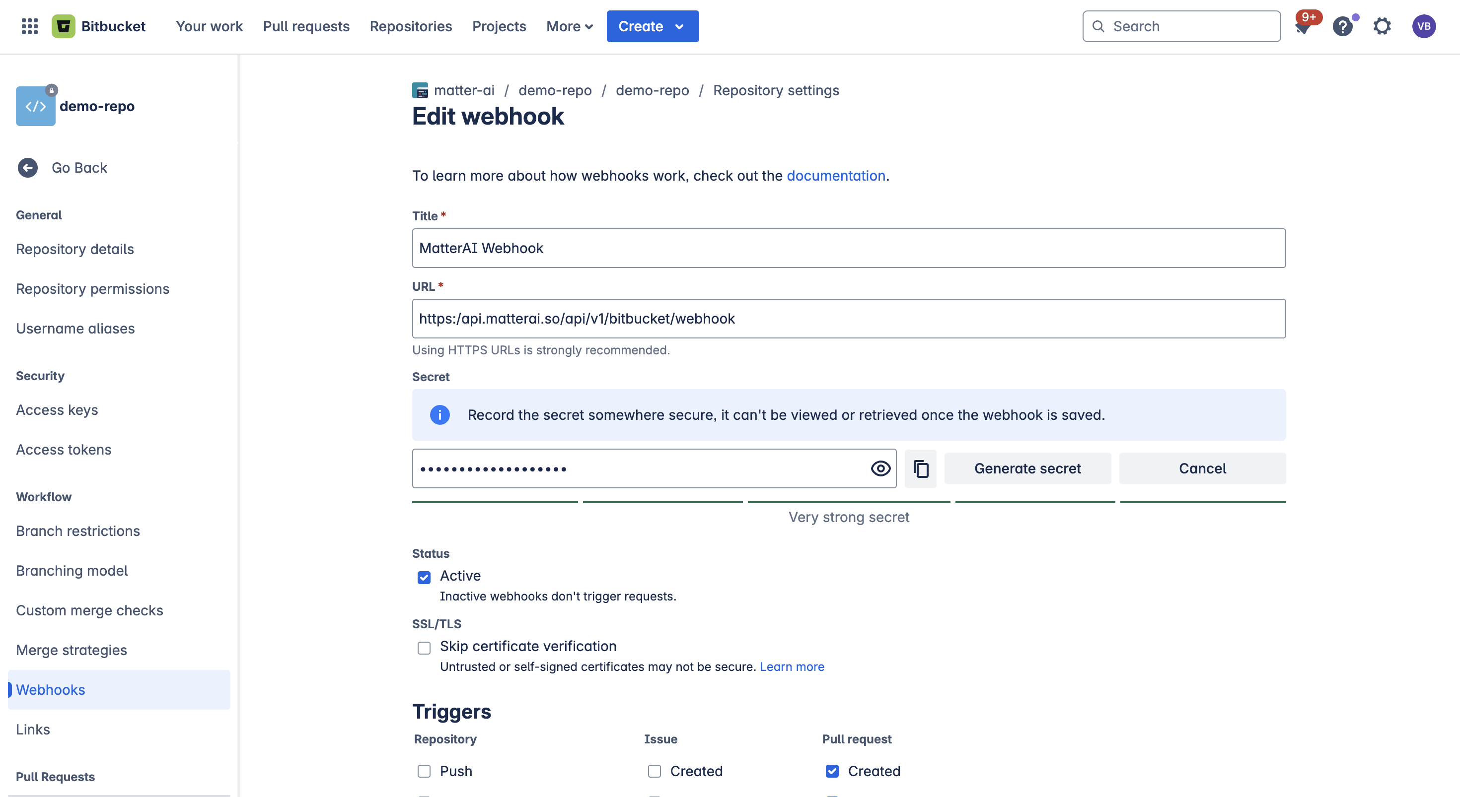 Setting up MatterAI service account