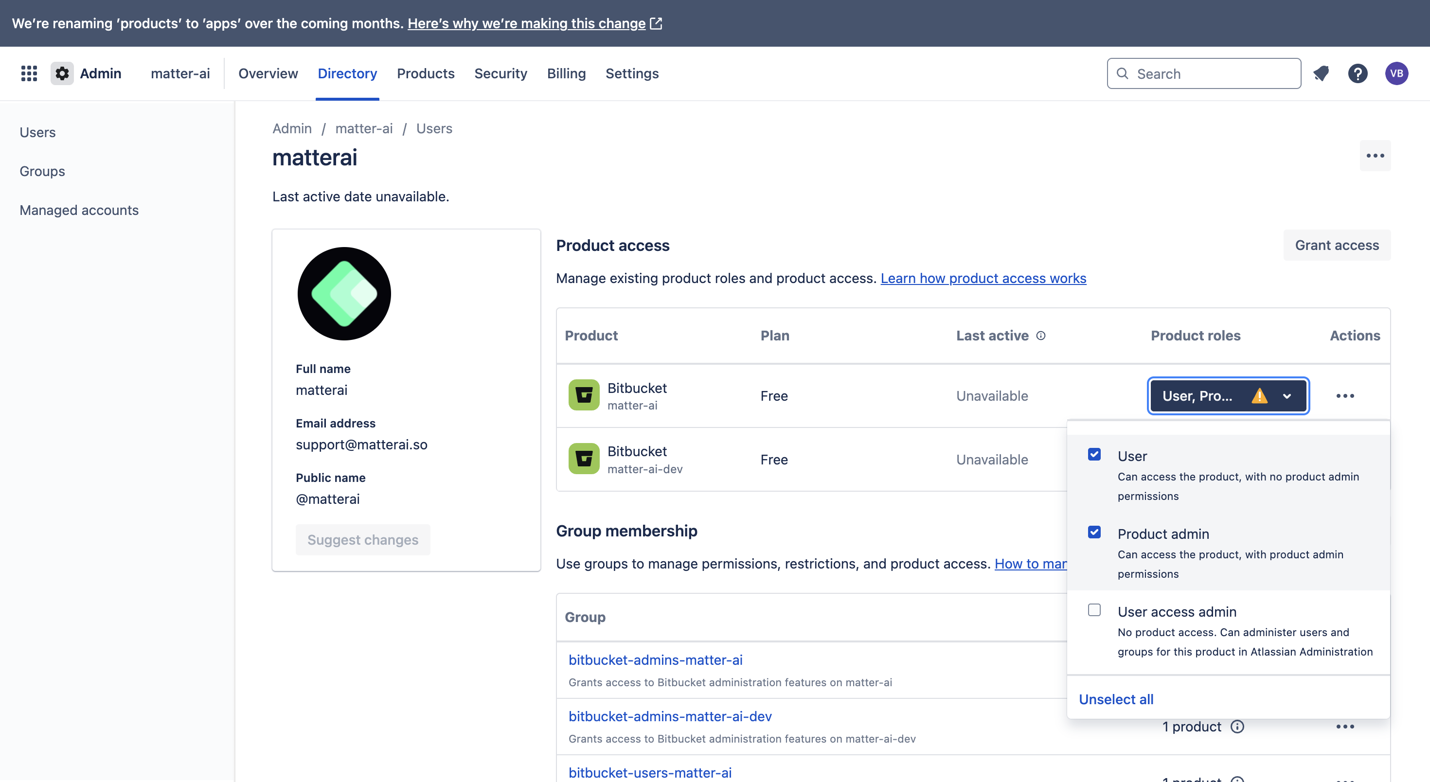Setting up MatterAI service account