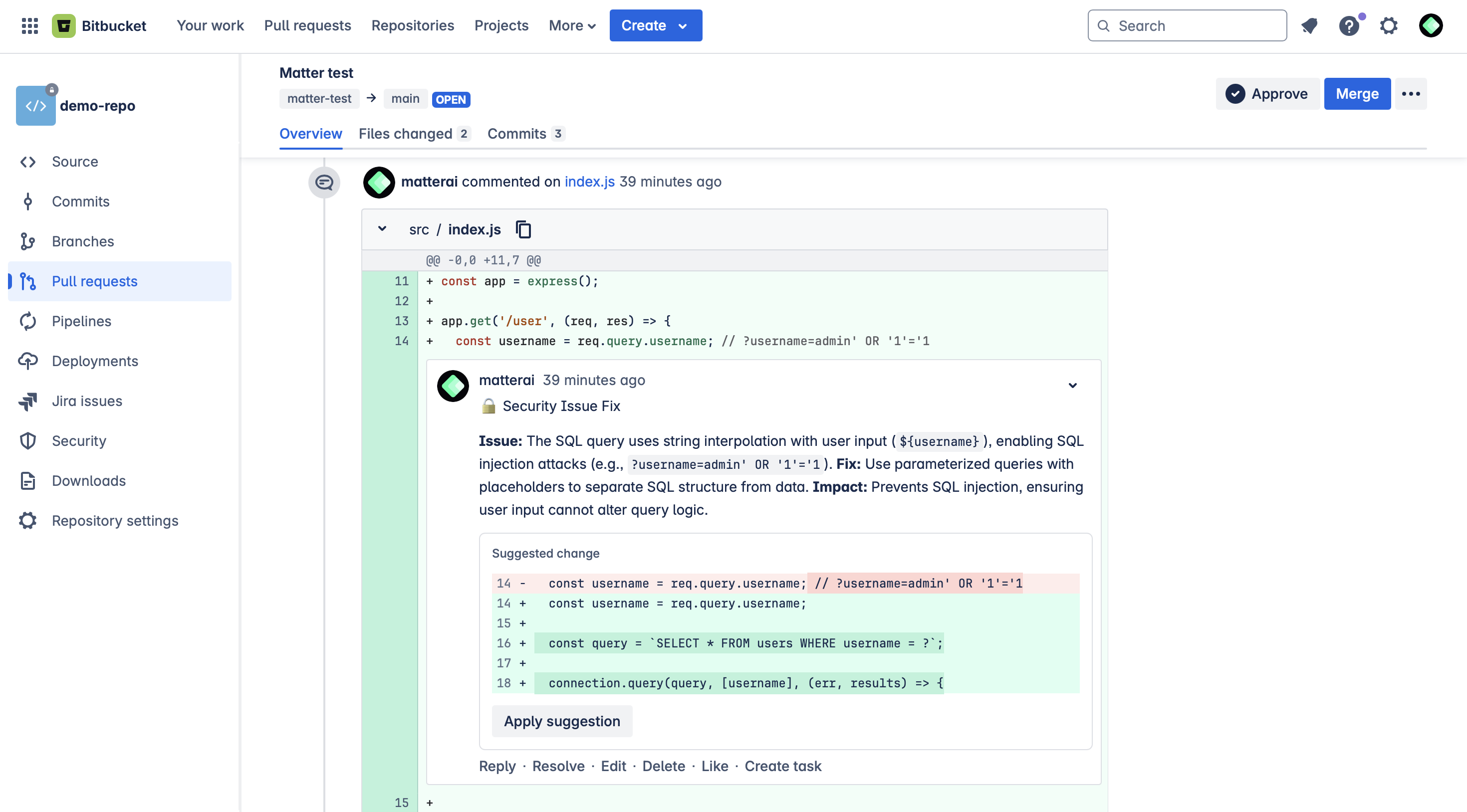 Setting up MatterAI service account