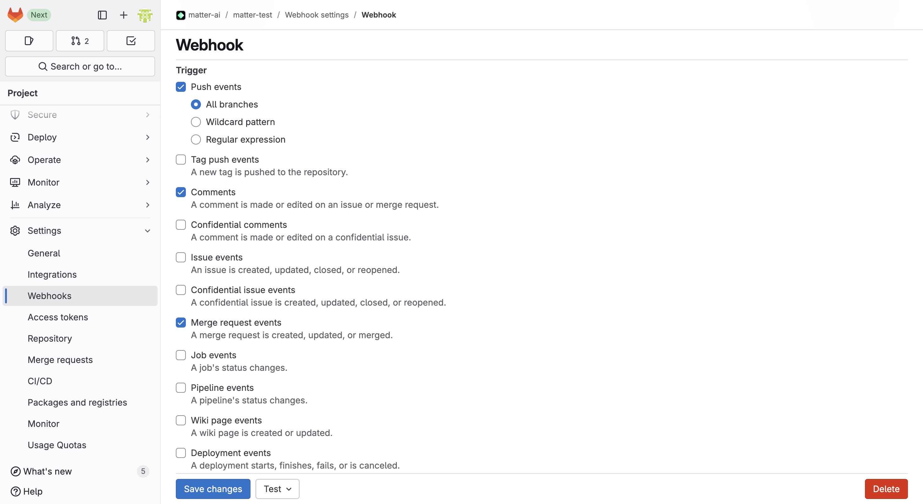 Setting up MatterAI service account