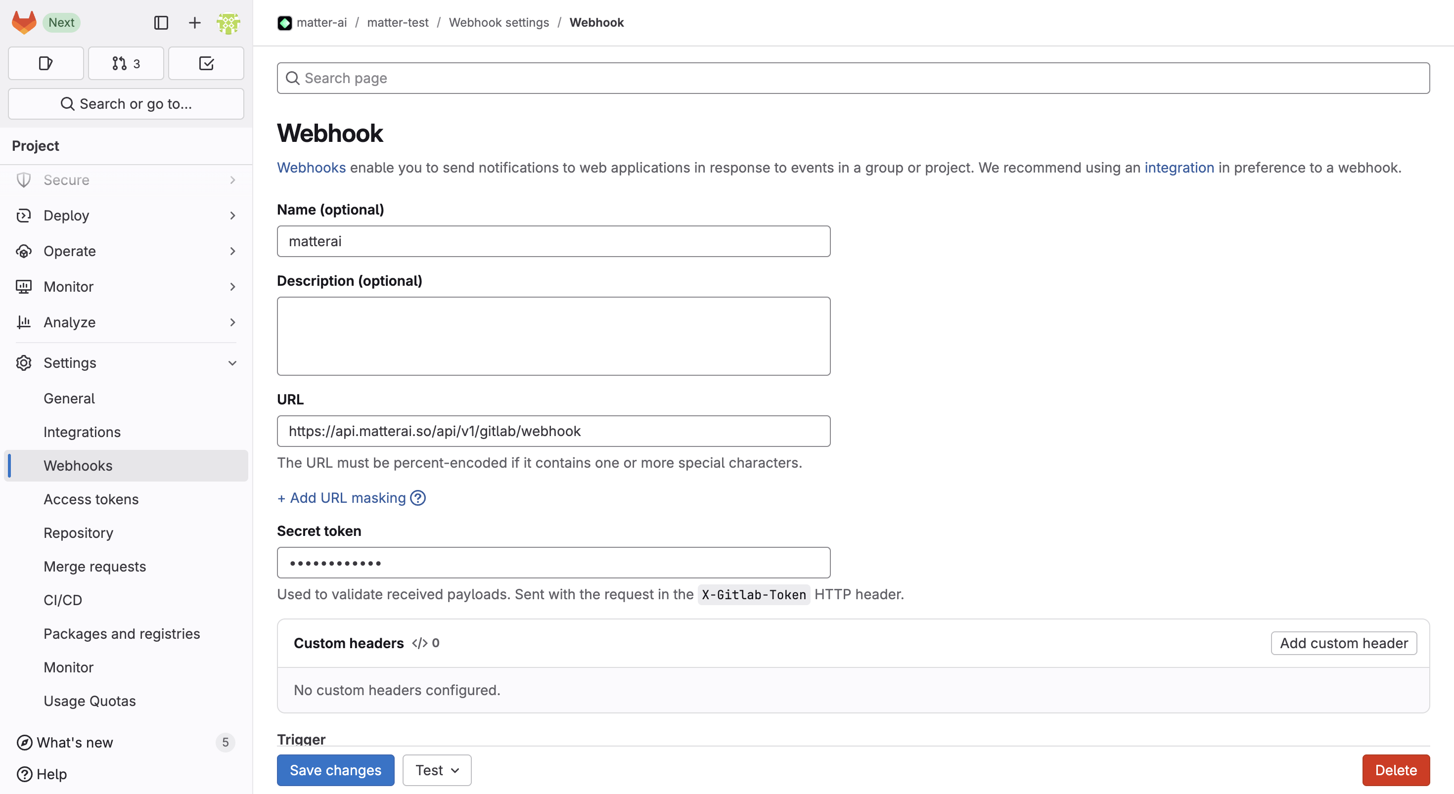 Setting up MatterAI service account