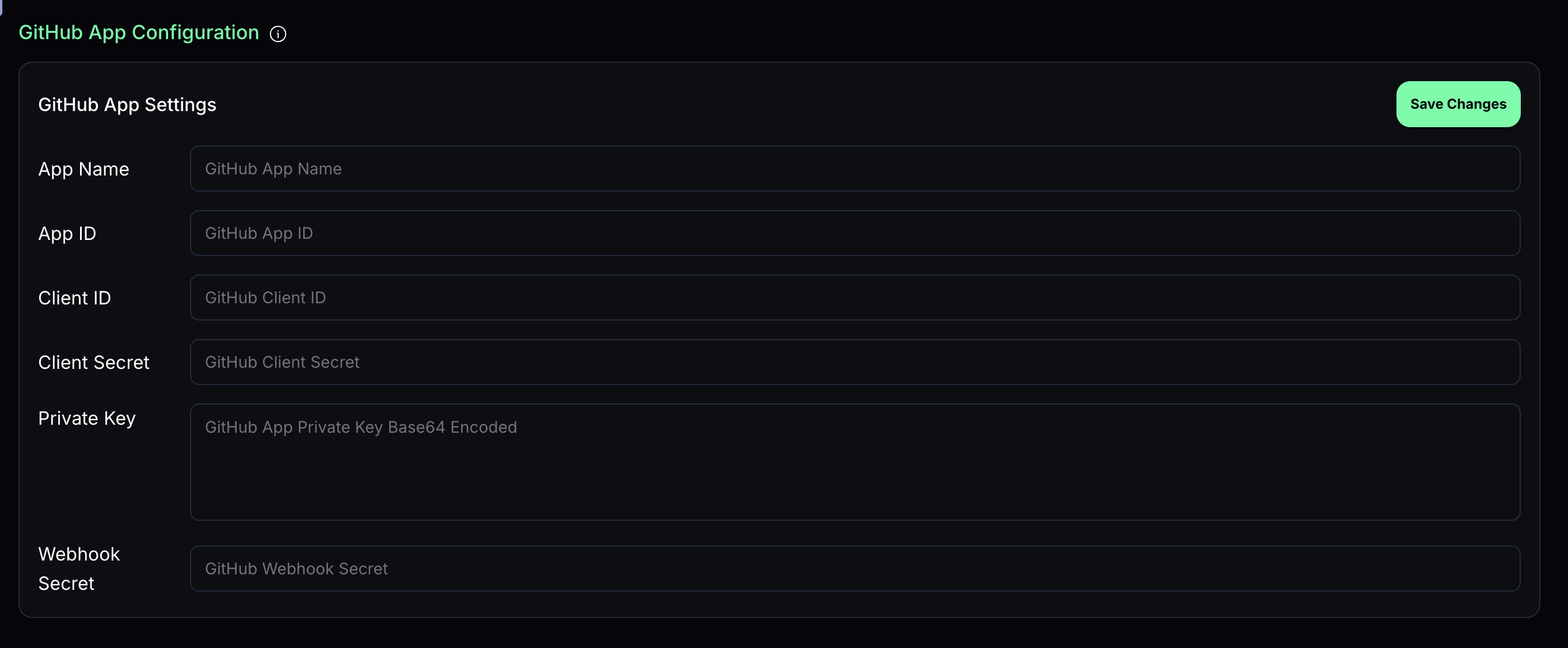 GitHub App Configuration