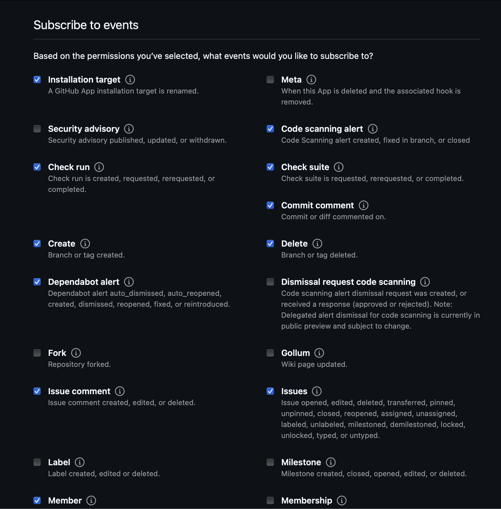 GitHub App Events