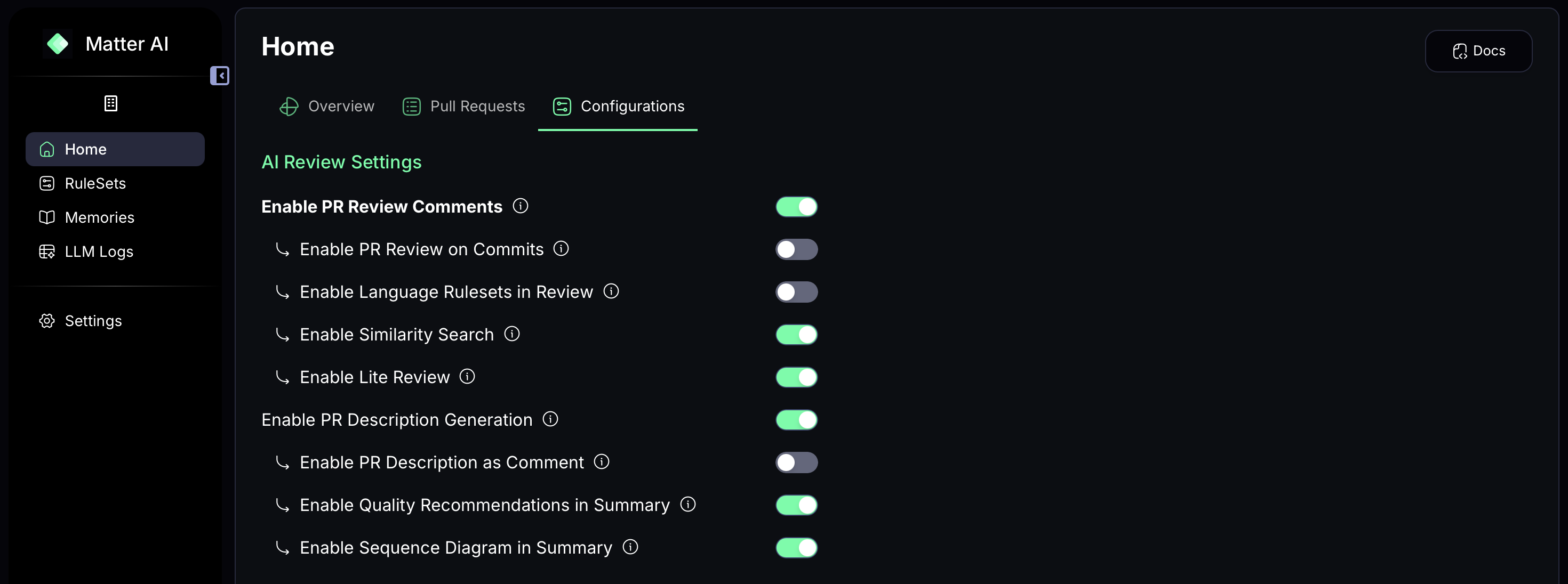 Review Configurations
