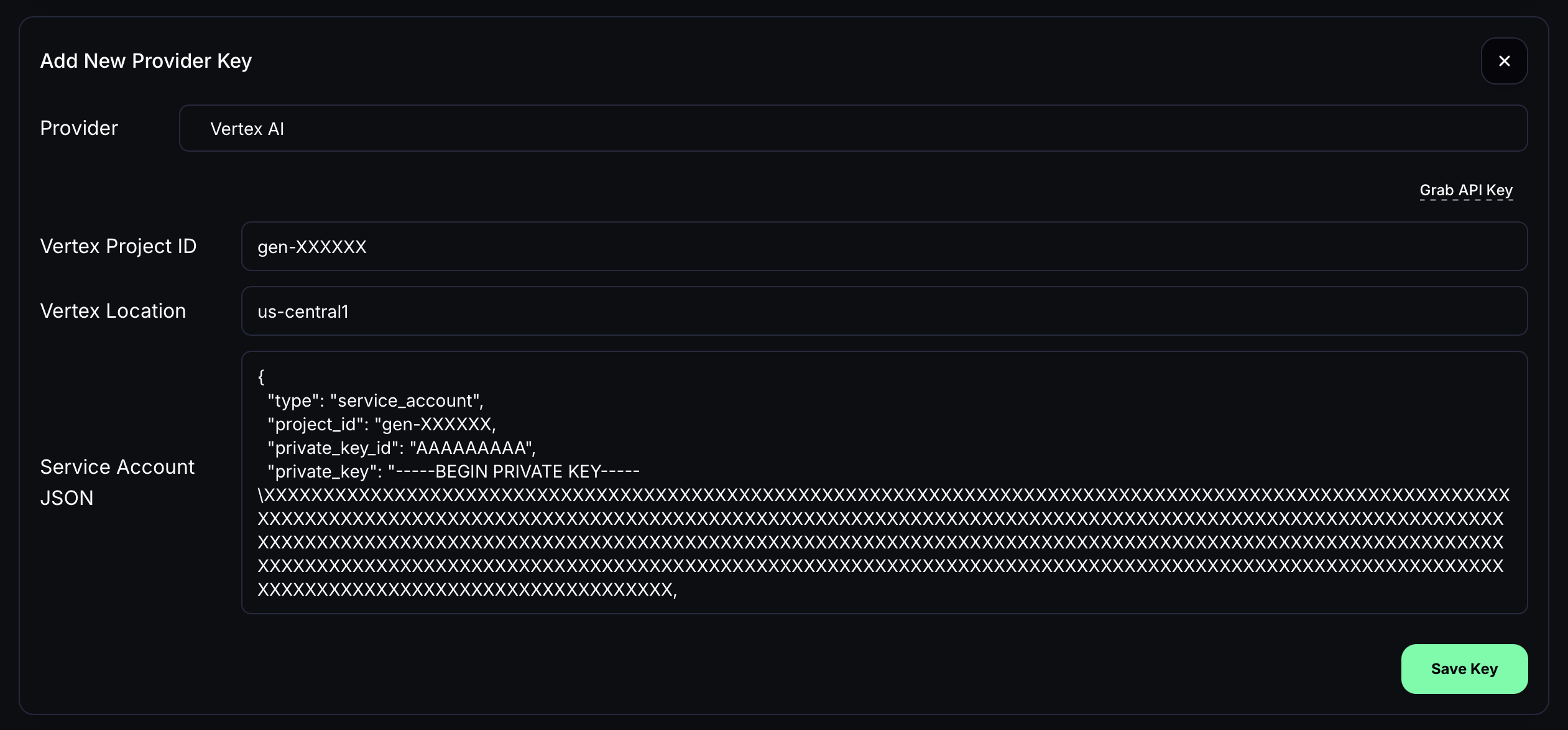 Add the details in MatterAI dashboard