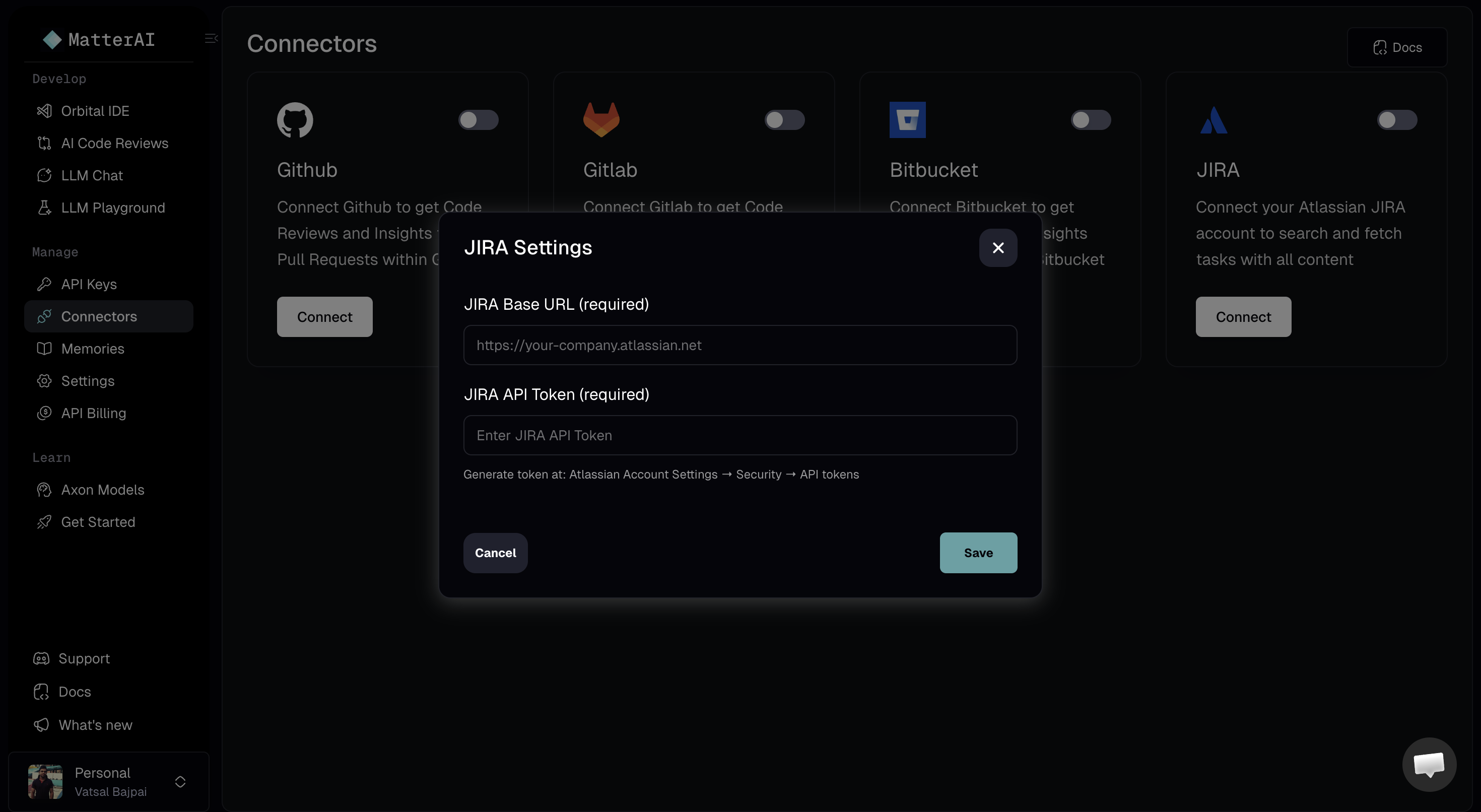 Configure Jira in MatterAI Connectors