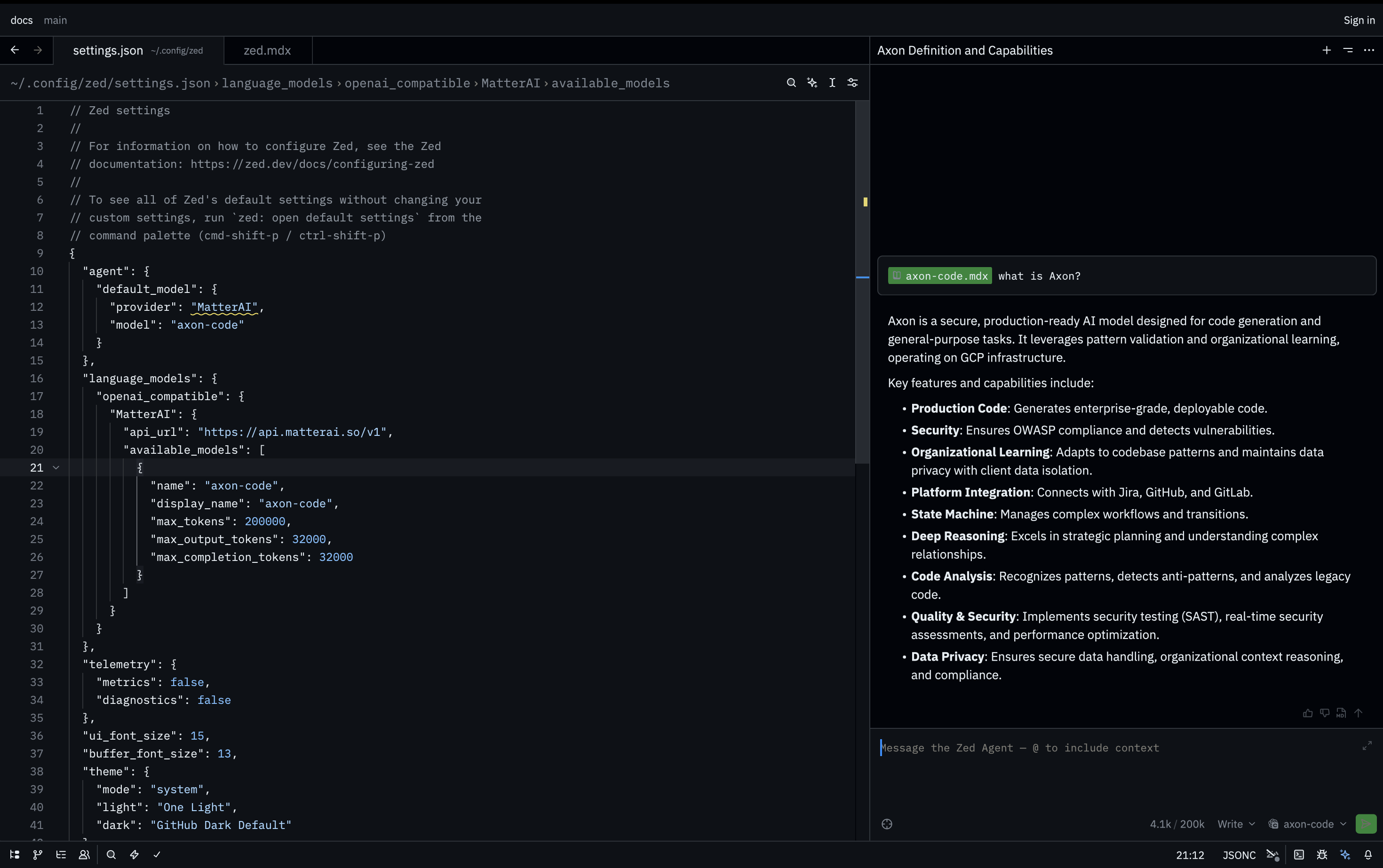 Axon Zed Chat